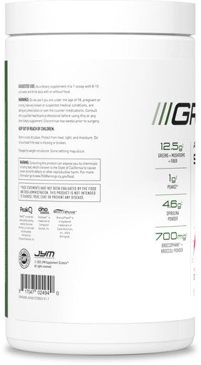 JYM Supplement Science Greens Super Food Powder for Performance Blueberry Acai Spirulina Mushrooms Vitamins BroccoPhane & Broccoli Men & Women 30 Servings