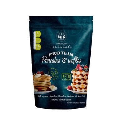 Themix Superfoods Pancakes Or Waffles Mix - Zero Carbohydrates Per Serving - No Erythritol - No Nuts - Gluten Free - Easy To Make - 20 Serving - 400 G - The Mix Superfoods
