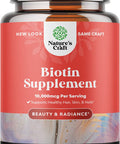 10000 mcg Pure Biotin Pills for Women Men - Stop Hair Loss Thinning Natural Supplement for Shiny Thick Hair Growth - Vegetarian Vitamin Capsules - Get Clear Skin Strong Nails by Natures Craft