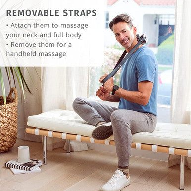 Homedics Gentle Touch Gel Cordless Neck & Body Massager With Heat, All-Over Body Use, Gel Nodes, Compact Design, Post-Workout Recovery, 50-Min Runtime, Inward And Outward Kneading, Removable Straps