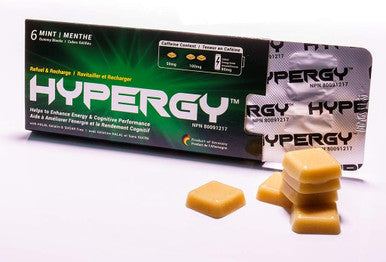HYPERGY Mint 6 Pack - Natural Energy Supplement Without the Crash - Caffeine Gummy with Taurine - Sugar Free Gluten Free - Helps to Boost Energy Stamina Focus - Workout Supplement - 36 Gummies