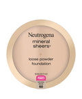 Neutrogena Mineral Sheers Lightweight Loose Powder Makeup Foundation with Vitamins A, C, & E, Sheer to Medium Buildable Coverage, Skin Tone Enhancer, Face Redness Reducer, Natural Beige 60,.19 oz