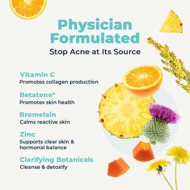 Vitamedica Clear Skin Vitamin Formula Acne Supplement For Skin Clearing Breakout Treatment For Women And Men Vitamins A, C, E, Selenium, Chromium, And Zinc For Acne And Skin Health 60 Count