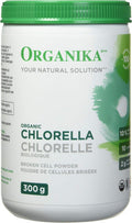 Organika Chlorella Certified Organic Powder- Broken Cell Wall For Enhanced Bioavailability, Extensive Nutrient Profile, Alkalining, Detoxify- 300G