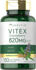 Carlyle Vitex Chasteberry Supplement | 820mg | 150 Capsules | Vitex Agnus-Castus Fruit for Women | Non-GMO Gluten