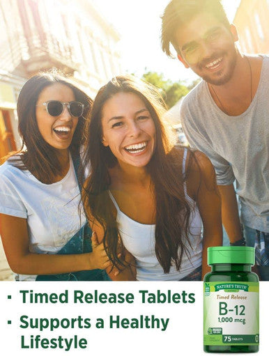 Nature's Truth Vitamin B-12 1000Mcg Time Release Tablets, 75 Count
