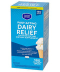 Berkley Jensen Maximum Strength Fast Acting Lactase Enzyme 9000 Fcc - Natural Dairy Relief Digestive Supplement - Helps Prevent Bloating Gas Loose Bowels Due To Lactose Intolerance 180 Tablets