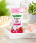 Nature's Bounty Beautiful Skin Gummies - Pack Of 60 Gummies 30 Day Supply - Including Zinc Vitamins C & E Biotin & Hyaluronic Acid - Support Your Beauty Routine - Vegan