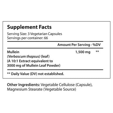 LongLifeNutri Mullein Leaf 1500Mg | 200 Vegetarian Capsules | 10:1 Extract 3000 Mg Strength | Verbascum Thapsus Pure Natural Powder | Non-Gmo Gluten Free | Made In Usa Vitamin | Herbal Supplement