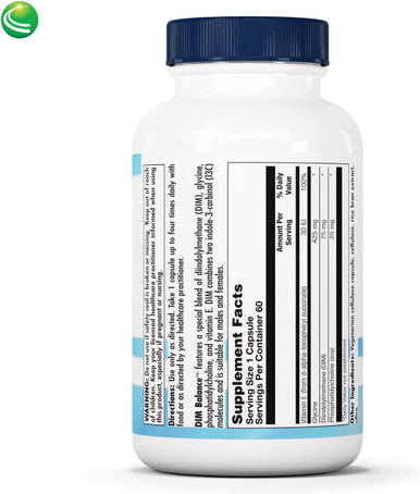 Nutra BioGenesis - DIM Balance - DIM Supplement with Diindolylmethane, Glycine, and Phosphatidylcholine - 60 Capsules