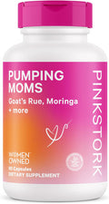 Pink Stork Pumping Moms Lactation Supplement - Support Breast Milk Supply and Flow with Goat's Rue Milk Thistle and Moringa Fenugreek- Breastfeeding Essentials for Moms - 60 Capsules