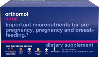 Orthomol Natal Natal Supplement Supports Health for Pre-Pregnancy Pregnancy and Breastfeeding Tablets and Capsule Supplement 30 Count (Pack of 1)