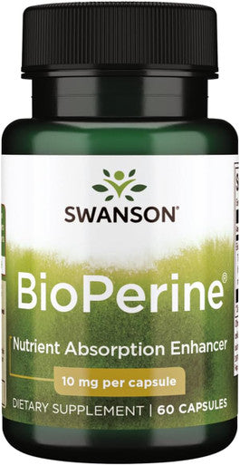 Swanson Bioperine Nutrient Absorption Enhancer 10 Milligrams 60 Capsules