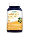 Corn Silk Extract 3,000 mg per caps - 200 Veggie Caps (100% Vegetarian, Non-GMO, Extract 20:1 & Gluten-Free)