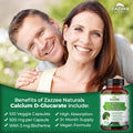 Zazzee Calcium D-Glucarate, 100 Vegan Capsules, 500 mg per Capsule, Contains 3 mg BioPerine for Enhanced Absorption, Plus Pure Broccoli Extract, Vegan, Non-GMO and All-Natural