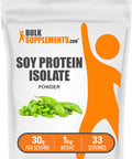 Bulksupplements Soy Protein Isolate Powder Unflavored 1 Kilogram