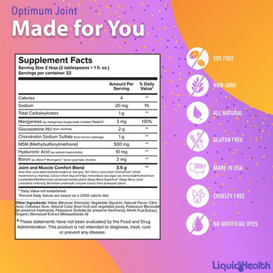 Liquidhealth Optimum Joint Glucosamine Chondroitin Supplement & Daily Multi Mineral Liquid Multivitamin Bundle for Men & Women - Sea Trace Minerals Bone & Joint Health Immune Support Vegan Non-GMO