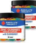 Absolute Immunity ZINC and Elderberry Gummies Immune System Health Adults and Kids 30ct. 2 Pack