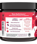Llama Naturals Multivitamin for Women and Men Vegan Organic Gummies with Vitamin D C and K Adults Real Fruit Gummy Vitamins Chewable Multivitamin Supplement No Added Sugar Cane Cherry 120 Ct