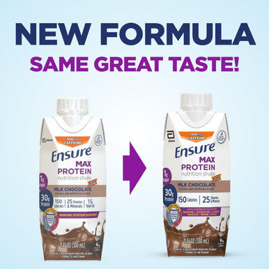 Ensure Max Protein Nutrition Shake With 30G Of Protein 1G Of Sugar High Protein Shake Milk Chocolate W/Caffeine 11 Fl Oz (Pack Of 12)