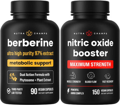 Nutrachamps Complete Metabolic & Circulatory Support : Berberine & Nitric Oxide Booster Duo