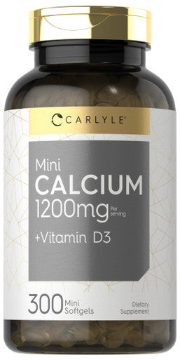 Calcium With D3 | 1200Mg | 300 Mini Softgels | Non-Gmo And Gluten Free Supplement | By Carlyle