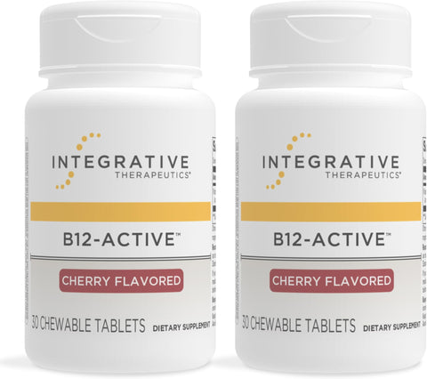 Integrative Therapeutics B12Active Supplement for Nerve Function Support* Dairy Soy and GlutenFree Cherry Flavored 30 Chewable Tablets (30 Servings)
