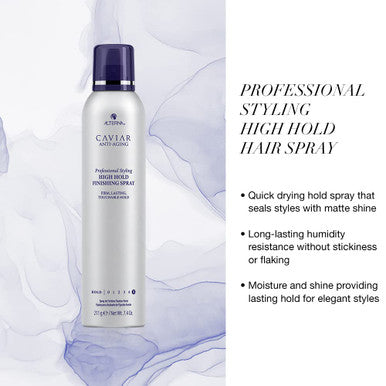 Alterna Caviar Professional Styling High Hold Finishing Hair Spray 7.4oz and Perfect Iron Spray 4.2oz | Firmer Hold To Shape & Transform Hair | Natural Looking Shine | Sulfate Free