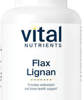 Vital Nutrients - Flax Lignan SDG - Helps Support Breast Prostate and Bone Health - 60 Vegetarian Capsules per Bottle - 156 mg
