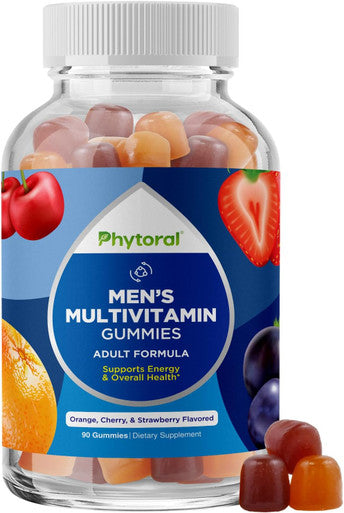 Phytoral Natural Multivitamin For Men Gummies With Zinc - Men S Multivitamin Gummy With Vitamin D C A & Biotin - Mens Multivitamins Gummies With Vitamin B6 & Vitamin B12 For Full Mens Health Supplement
