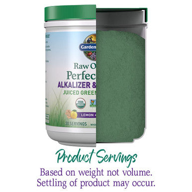 Garden of Life Raw Organic Perfect Food Alkalizer & Detoxifier Juiced Greens Superfood Powder - Lemon Ginger 30 Servings - Non-Gmo Gluten Free Whole Food Dietary Supplement Plus Probiotics