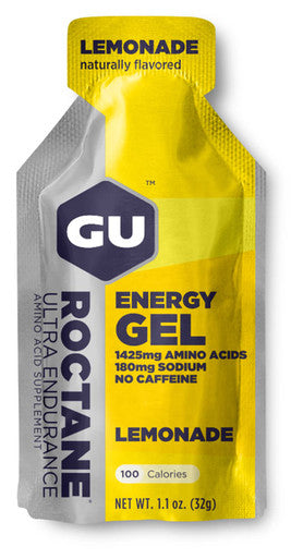 GU Energy Roctane Ultra Endurance Energy Gel Vegan Gluten-Free Kosher and Dairy-Free On-The-Go Sports Nutrition for Running Biking Hiking or Skiing 24-Count Lemonade