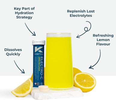 Kinetica Kinetica Electro-C Lemon Flavour Electrolytes Rehydration Drink Tablets 12 Pack