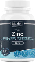 Maxion Max Zinc Supplement to Maintain Healthy Skin, Bones, Hair, and Nails, 60 Capsules