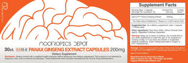 GS154 Panax Ginseng Extract Capsules 200mg 30 Count Adaptogen Supplement Ayurveda Herb Supports Healthy Stress Levels