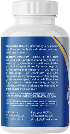 Gflow Vitamins - Potassium Iodide 65 mg Per Serving - Dietary Supplement, Thyroid Support - 2 Months Supply - Non -GMO