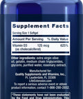 Life Extension Vitamin D3 5000 IU 120 Softgels 125mcg