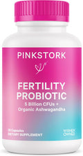 Pink Stork Fertility Support Probiotics for Women with Ashwagandha for Vaginal Health Conception pH Balance Hormone Balance and Gut Flora Fertility Supplements for Women 30 Capsules