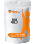 BulkSupplements.com Pure Biotin (Vitamin B7) Powder - Vegan Biotin - Skin Vitamins - Nail Growth - Hair Vitamins for Thicker Hair Growth (25 Grams - 0.88 oz)