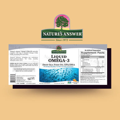 Nature'S Answer Liquid Omega-3 | Deep Sea Fish Oil with EPA/DHA Dietary Supplement | Cardiovascular Support | No Preservatives & Gluten- 16oz (Pack of 1)