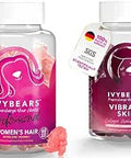 IvyBears ExtraStrength Hair + Skin Glow Gummies Bundle 10x Biotin + Collagen Stronger Hair Radiant Skin Youthful Glow 100 Natural Flavors Vegan Beauty Formula Made in Germany 2x60 Count