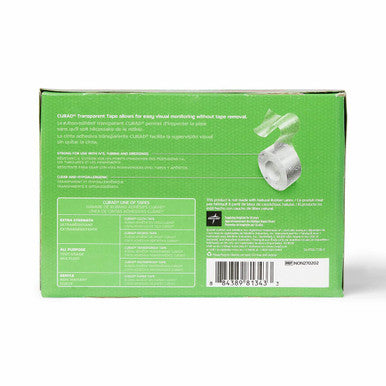 Curad CUARD Tear-to-Fit Clear Plastic Tape 2 Inch x 10 Yards per Roll Box of 8