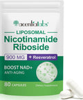 Nad Supplement, 900Mg Liposomal Nicotinamide Riboside, Liposomal Resveratrol, Quercetin, High Purity Nad+ Supplement For Energy, Support Cellular Health, Stamina & Healthy Aging, 80 Capsules