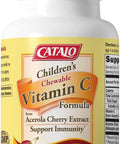 CATALO Childrens Vitamin C Formula Immunity Support with 100mg Vitamin C from Acerola Cherry Extract 60 Chewable Orange and Pineapple Flavor Tablets
