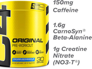 C4 Original Pre Workout Powder Frozen Bombsicle Sugar Free Preworkout Energy for Men & Women 150mg Caffeine + Beta Alanine + Creatine - 30 Servings