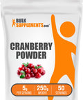 Bulksupplements.Com Cranberry Powder - Cranberry Supplements For Women & Men, Dried Cranberries Unsweetened - For Urinary Tract Health, Gluten Free & Sugar Free, 5G Per Serving, 250G (8.8 Oz)
