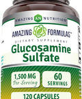 Amazing Nutrition Formulas Glucosamine Sulfate Supplement | 1500 Mg Per Serving | 120 Capsules | Non-GMO | Gluten- | Made in USA