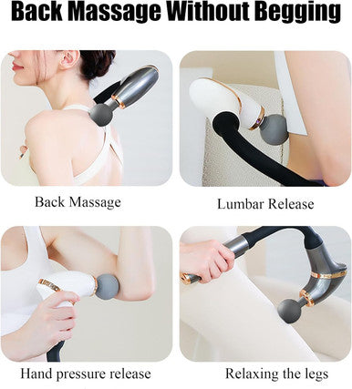 Massage Gun Back Neck Massager For Pain Relief Deep Tissue Percussion Massage Gun With 4 Massage Heads & 6 Speed Levels(Black)