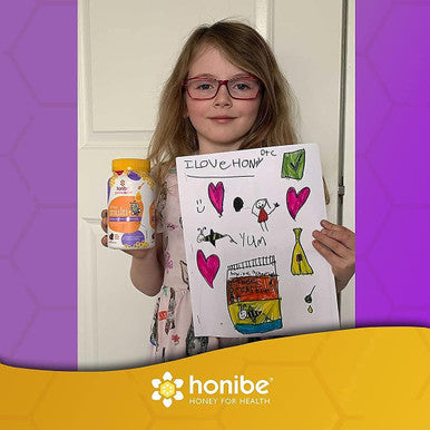 Honibe Kids Multivitamin Gummies Plus Immune Boost Honey-Based Vitamins Made in Canada Children's Chewable Gummy Vitamins 70 gummies