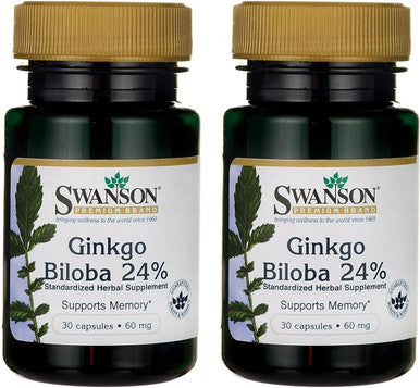 Swanson Ginkgo Biloba Extract 60 Milligrams 30 Capsules (2 Pack)